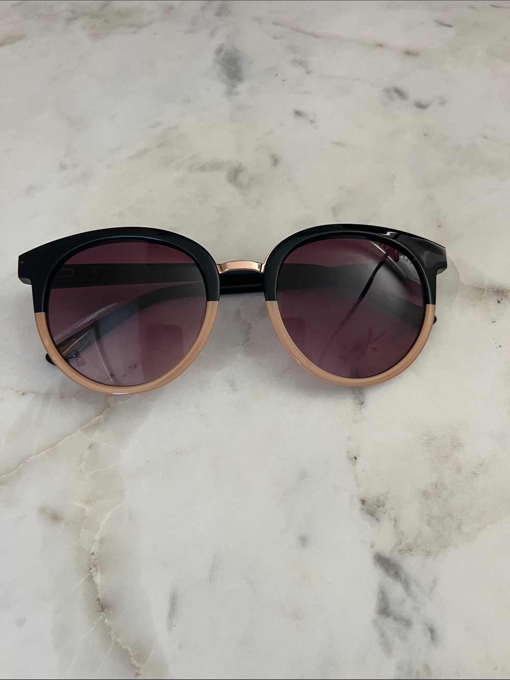 Ted Baker London Black and Blush Round Sunglasses